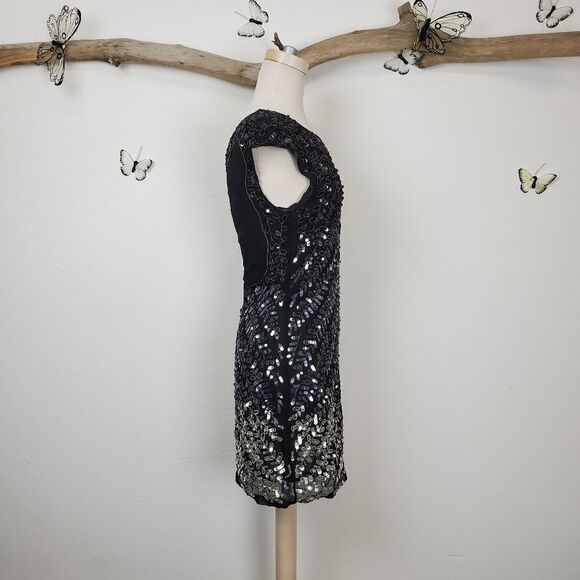 Alice + olivia black and silver ombre sequin dress - Picture 2 of 8